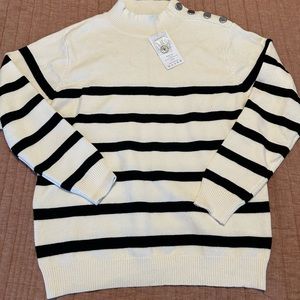 NWT Black and White striped sweater
